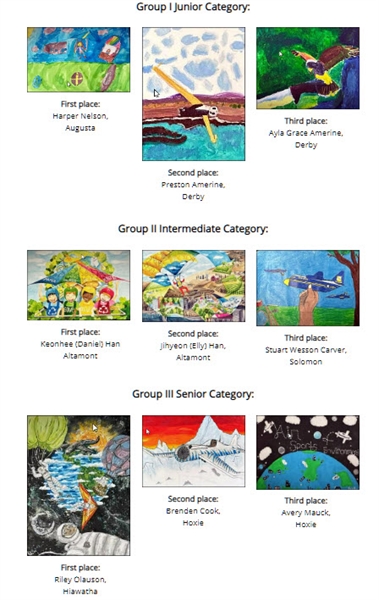Nine Kansas students to be recognized by Gov. Kelly for aviation artwork