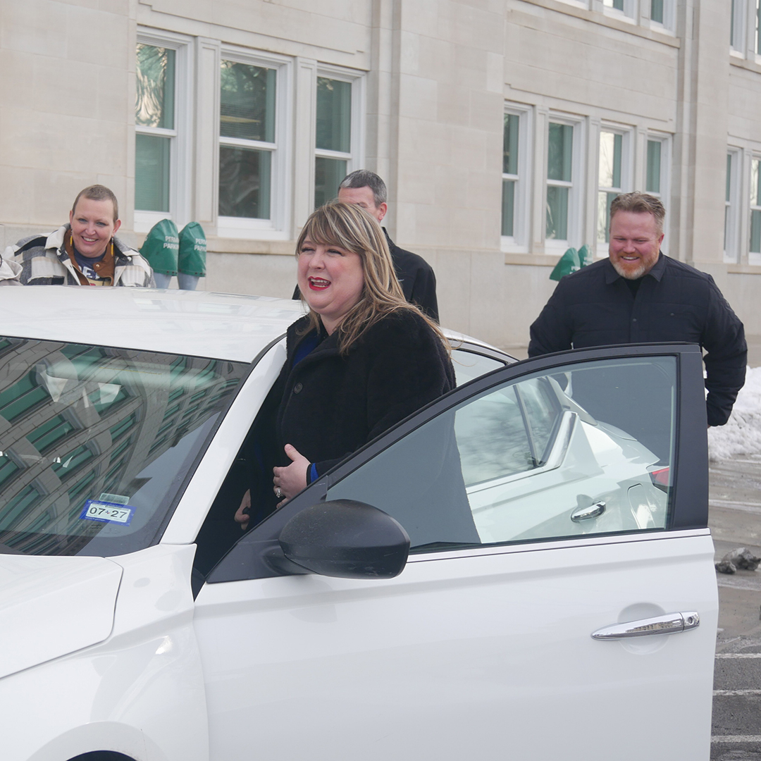 Rachel Marlow KTOY Team with Car  Jan. 27, 2026