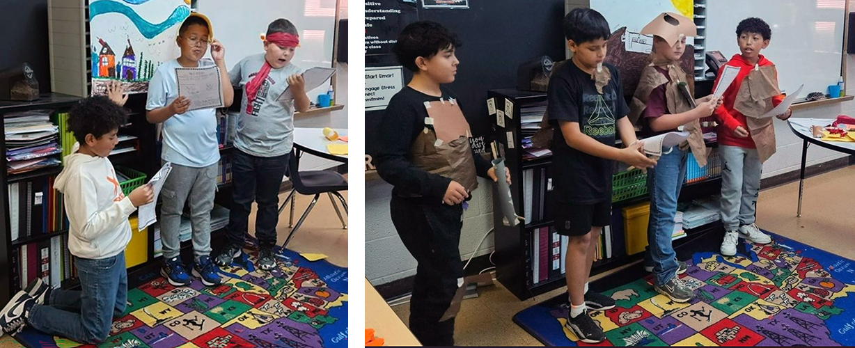 Students in Katrina Neubrandt's fourth grade class at Syracuse Elementary School created skits this past spring to spotlight lesser-known Revolutionary War figures as part of the 250th anniversary of the Declaration of Independence.