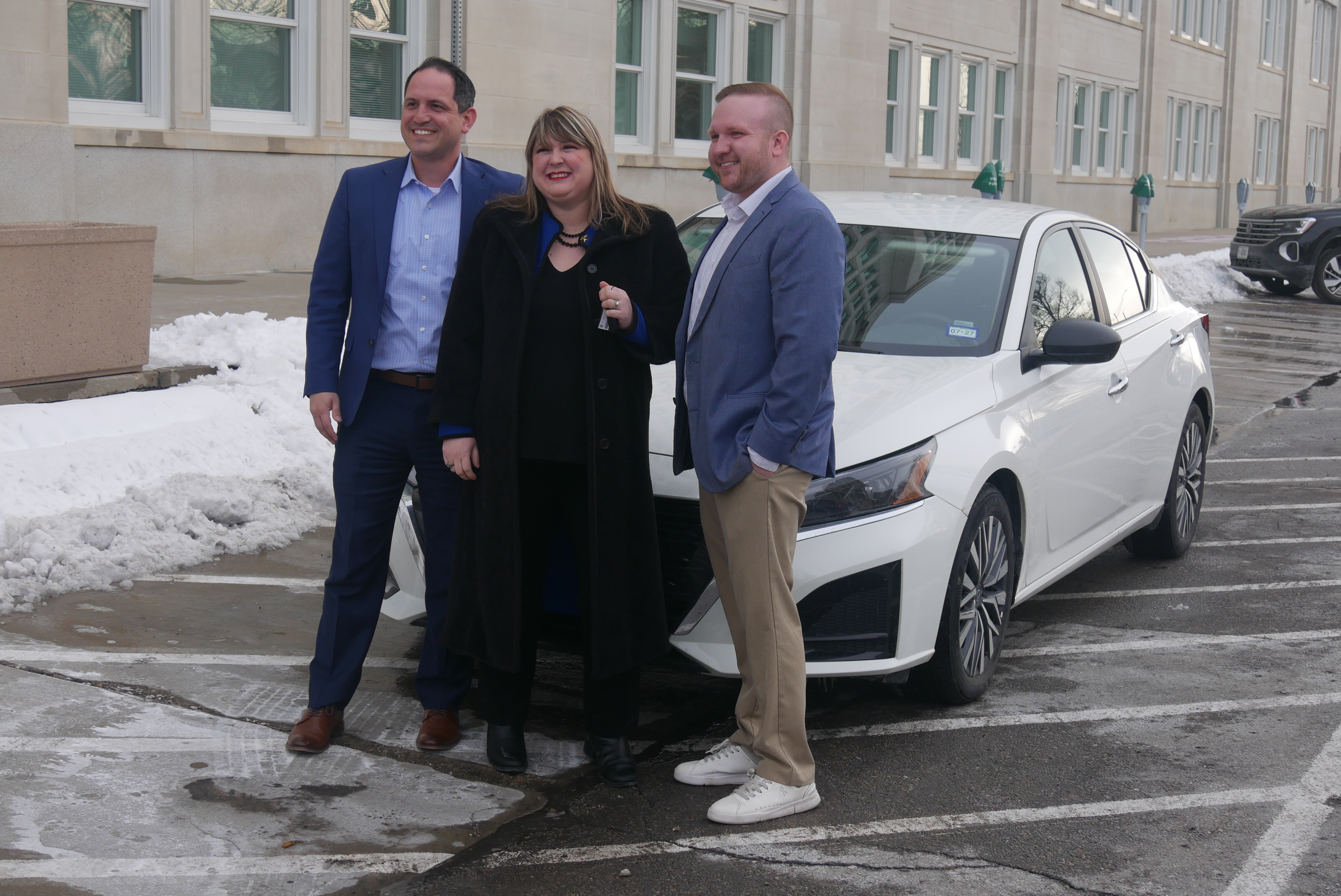 Rachel Marlow with Enterprise reps. from left: Jonathon McCoy, Marlow, Jacob Woodbury