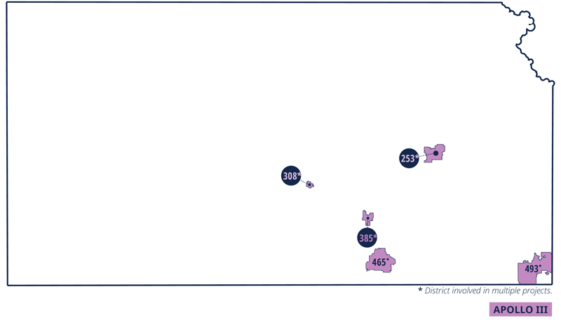 Apollo 3 schools USD map of Kansas